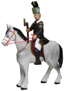 W. Werner Historische Bergparade um 1831 Berggeschworener zu Pferd, Schimmel (W. Werner 1017) Erzgebirgische Volkskunst: Bergparade Berggeschworener zu Pferd (Schimmel)